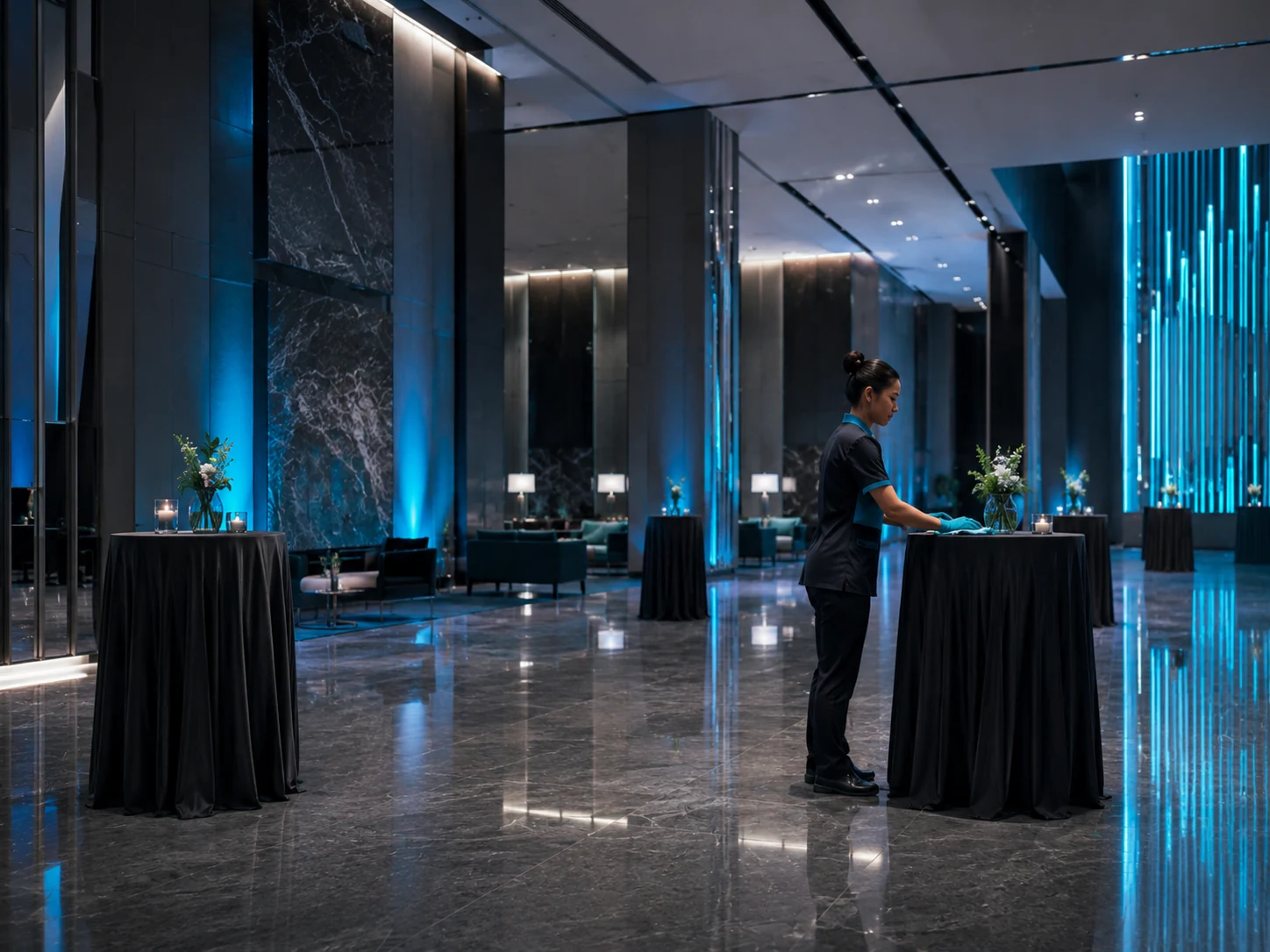 Centro de eventos preparado para operação de limpeza profissional em Balneário Camboriú